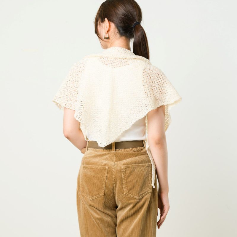 25S/S】ローゲージリネン トライアングルニットスカーフ