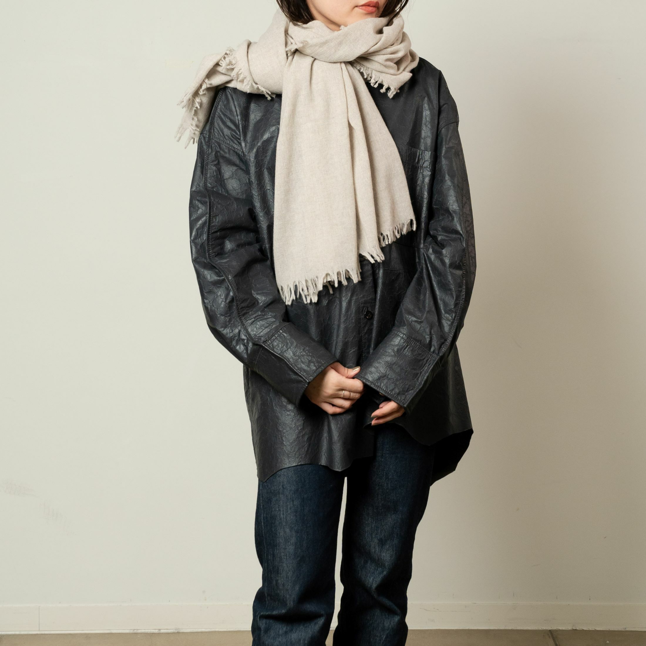 ASAUCE MELER【25F/W】ファインラムエアリーソリッドウールストール